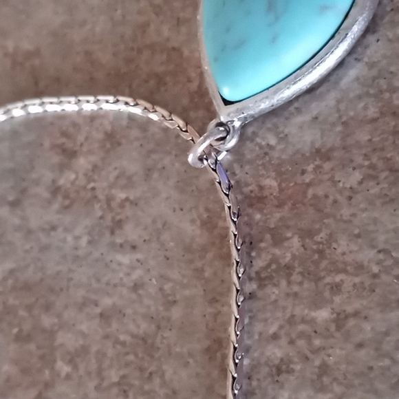 Sterling Silver 21" Chain & Turquoise Pendant Necklace - Picture 5 of 7
